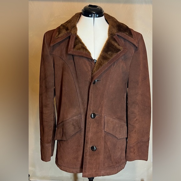 Vintage Men's The Leather Shop Sears Suede Leather Brown Rancher Coat|Size:38REG - Picture 1 of 16